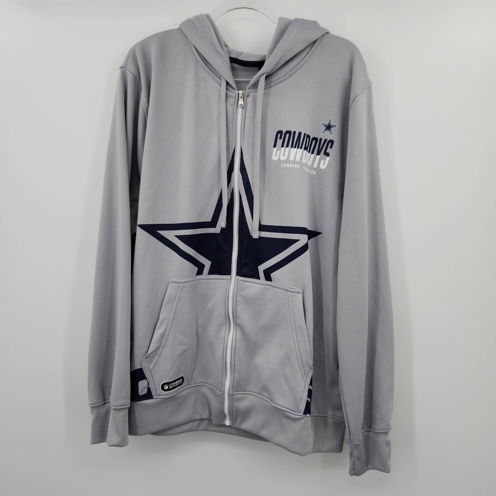 Nfl Team Apparel New Era Dallas Cowboys Full Zip Jacket Hoodie Mens Xl Gray